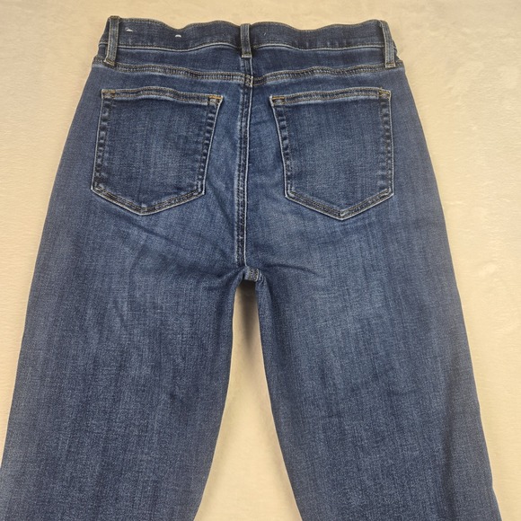 Loft Womens Kick Crop Dark Wash Jeans Size 27 Raw Hem - Picture 6 of 14